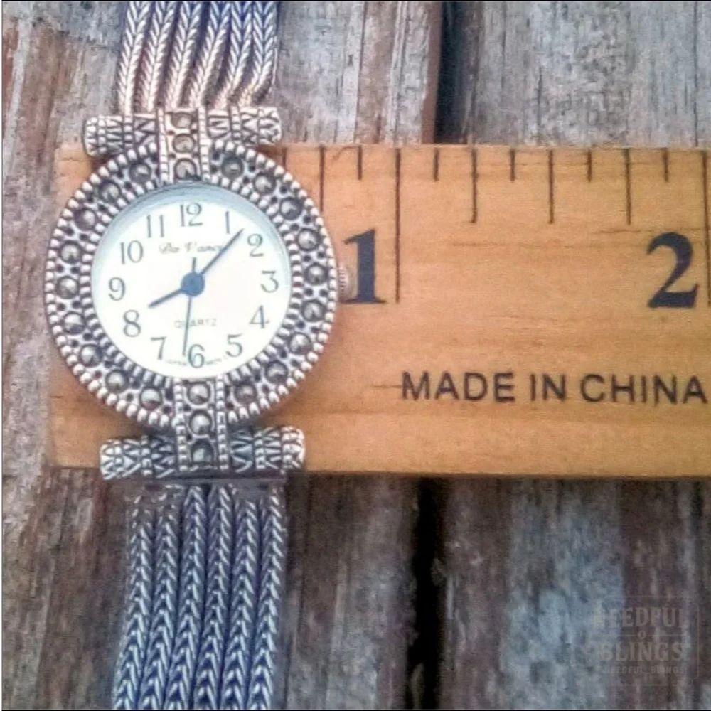 De Vons Vintage Silver-Tone Bracelet Watch 0.5